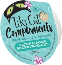 Tiki Cat Complements Chicken & Salmon Cat Food Toppers And Crunchers - 2.1 Oz Cups - Case Of 8 -Weruva Shop tiki cat complements chicken salmon cat food toppers and crunchers 21 oz cups case of 8 390261