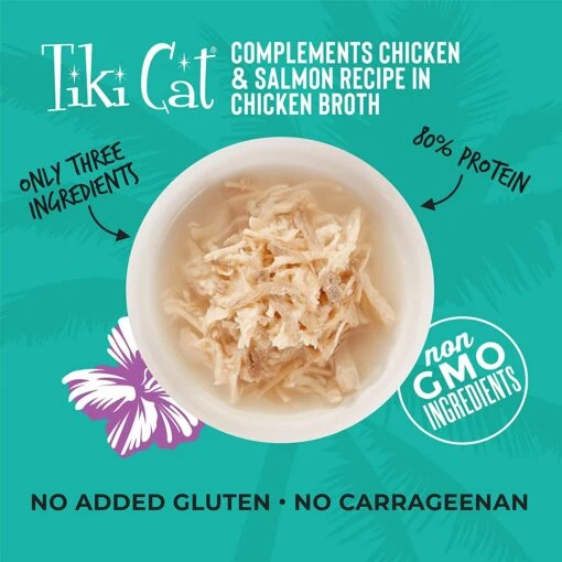 Tiki Cat Complements Chicken & Salmon Cat Food Toppers And Crunchers - 2.1 Oz Cups - Case Of 8 -Weruva Shop tiki cat complements chicken salmon cat food toppers and crunchers 21 oz cups case of 8 901548