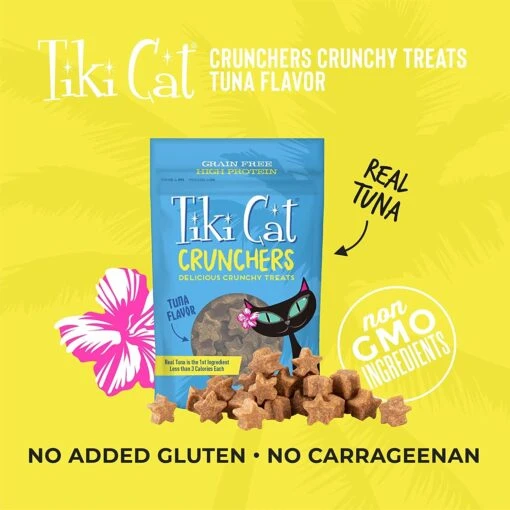 Tiki Cat Crunchers Tuna & Pumpkin Cat Food Toppers - 2 Oz Pouch - Pack Of 6 -Weruva Shop tiki cat crunchers tuna pumpkin cat food toppers 2 oz pouch pack of 6 429554