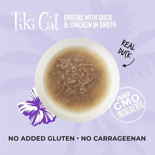 Tiki Cat Duck & Chicken Broth Cat Food Toppers - 1.3 Oz Pouch - Pack Of 12 -Weruva Shop tiki cat duck chicken broth cat food toppers 13 oz pouch pack of 12 397601