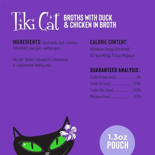 Tiki Cat Duck & Chicken Broth Cat Food Toppers - 1.3 Oz Pouch - Pack Of 12 -Weruva Shop tiki cat duck chicken broth cat food toppers 13 oz pouch pack of 12 693781