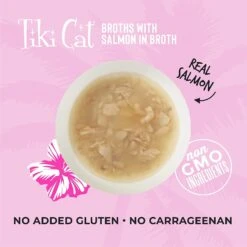 Tiki Cat Salmon Broth Cat Food Toppers - 1.3 Oz Pouch - Pack Of 12 -Weruva Shop tiki cat salmon broth cat food toppers 13 oz pouch pack of 12 874163