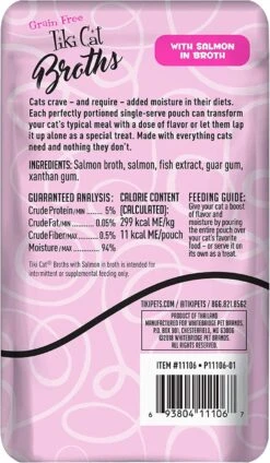 Tiki Cat Salmon Broth Cat Food Toppers - 1.3 Oz Pouch - Pack Of 12 -Weruva Shop tiki cat salmon broth cat food toppers 13 oz pouch pack of 12 999219