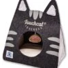 Touchcat ® 'Kitty Ears' Travel On-The-Go Folding Designer Fashion Pet Cat Bed House W/ Hanging Teaser Toy -Weruva Shop touchcat r kitty ears travel on the go folding designer fashion pet cat bed house w hanging teaser toy 566236