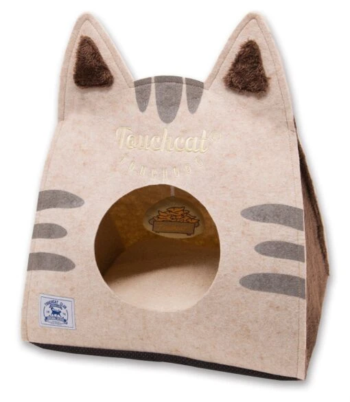 Touchcat ® 'Kitty Ears' Travel On-The-Go Folding Designer Fashion Pet Cat Bed House W/ Hanging Teaser Toy -Weruva Shop touchcat r kitty ears travel on the go folding designer fashion pet cat bed house w hanging teaser toy 981126