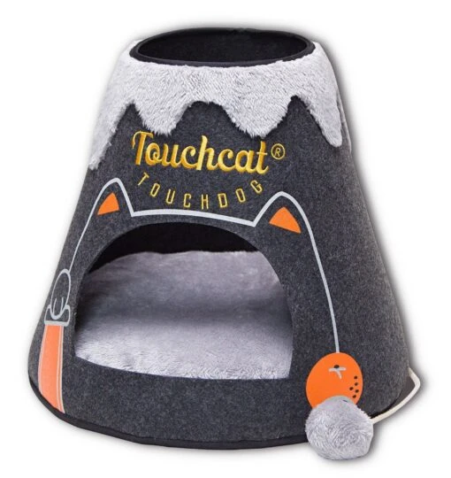 Touchcat ® 'Molten Lava' Triangular Frashion Designer Pet Kitty Cat Bed House Lounge Lounger W/ Hanging Teaser Toy -Weruva Shop touchcat r molten lava triangular frashion designer pet kitty cat bed house lounge lounger w hanging teaser toy 699994