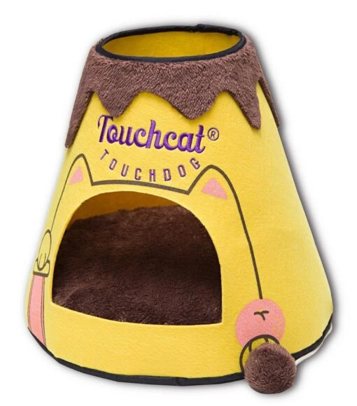 Touchcat ® 'Molten Lava' Triangular Frashion Designer Pet Kitty Cat Bed House Lounge Lounger W/ Hanging Teaser Toy -Weruva Shop touchcat r molten lava triangular frashion designer pet kitty cat bed house lounge lounger w hanging teaser toy 762839