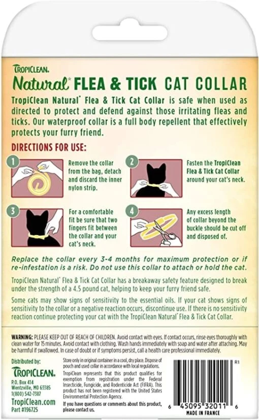 Tropiclean Flea & Tick Repellent Collar For Cats -Weruva Shop tropiclean flea tick repellent collar for cats 815672