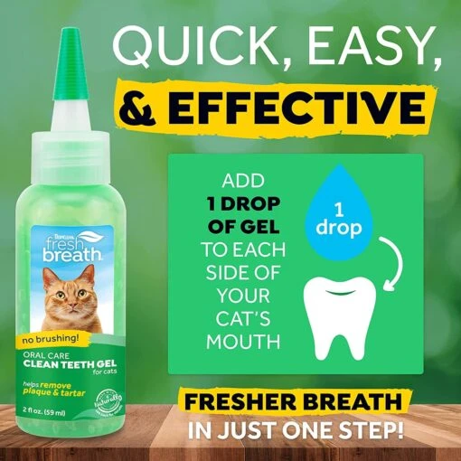 Tropiclean Fresh Breath No Brushing Clean Teeth Oral Care Gel For Cats - 2 Oz -Weruva Shop tropiclean fresh breath no brushing clean teeth oral care gel for cats 2 oz 949366