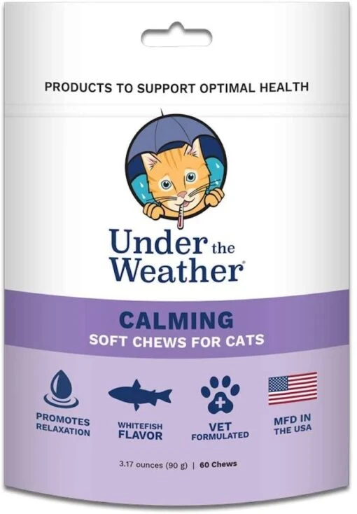 Under The Weather Calming Chewy Cat Supplements - 60 Count -Weruva Shop under the weather calming chewy cat supplements 60 count 787383