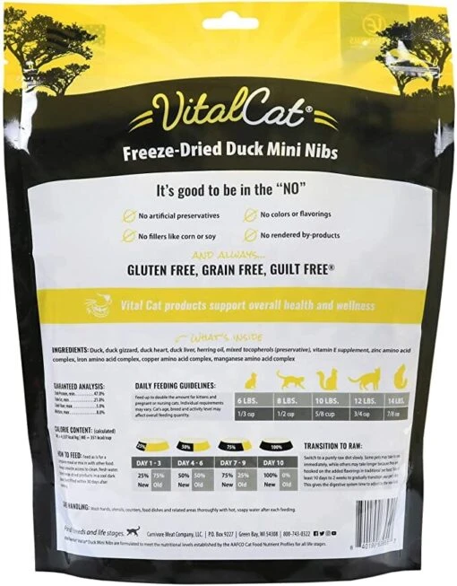 Vital Essentials Duck Mini Nibs Freeze-Dried Cat Food - 12 Oz -Weruva Shop vital essentials duck mini nibs freeze dried cat food 12 oz 769770