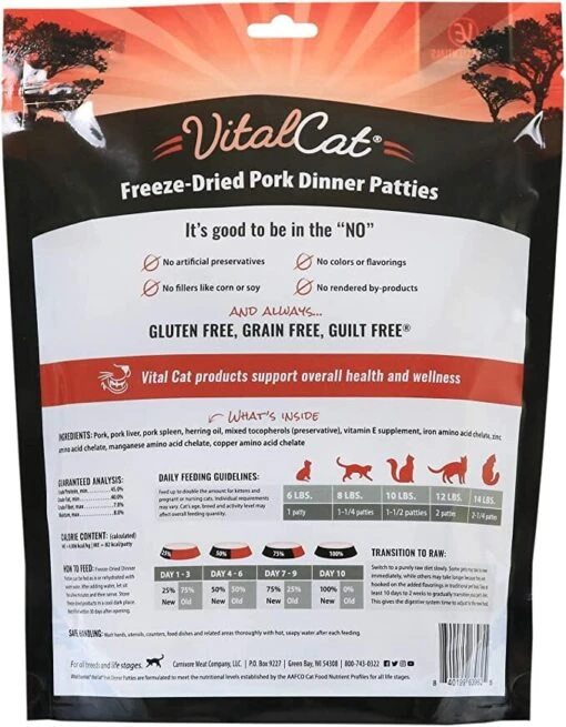 Vital Essentials Pork Dinner Patties Freeze-Dried Cat Food - 8 Oz -Weruva Shop vital essentials pork dinner patties freeze dried cat food 8 oz 923633