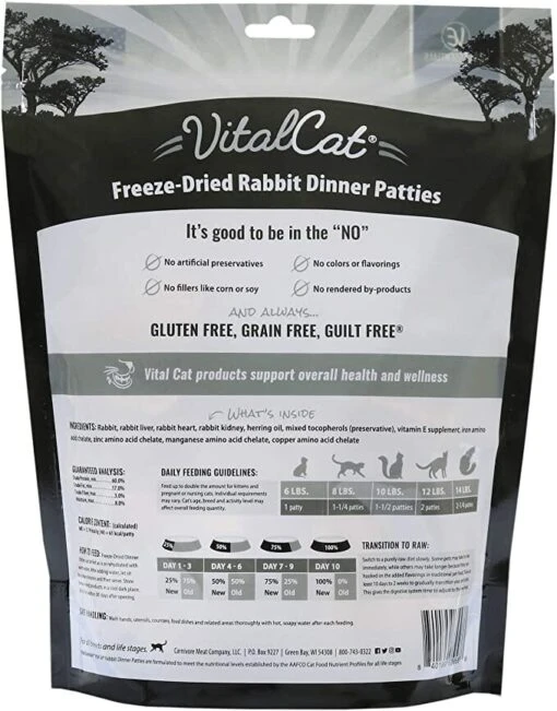 Vital Essentials Rabbit Dinner Patties Freeze-Dried Cat Food - 8 Oz -Weruva Shop vital essentials rabbit dinner patties freeze dried cat food 8 oz 786494