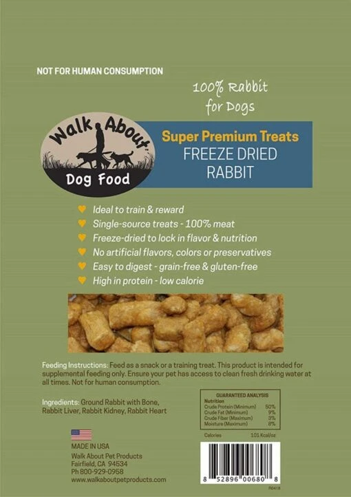 Walk About Freeze Dried Rabbit Dog Treats -Weruva Shop walk about freeze dried rabbit dog treats 781293