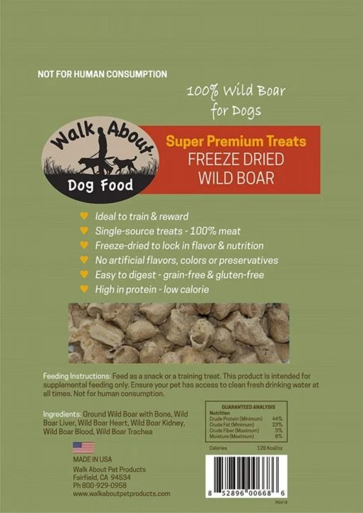 Walk About Freeze Dried Wild Boar Dog Treats -Weruva Shop walk about freeze dried wild boar dog treats 450720