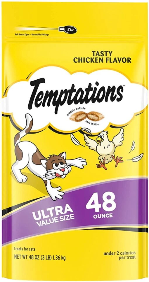 Whiskas Temptations Chicken Soft And Crunchy Cat Treats - 48 Oz -Weruva Shop whiskas temptations chicken soft and crunchy cat treats 48 oz 387360