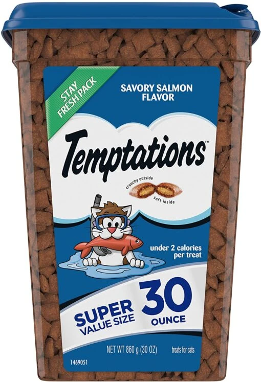 Whiskas Temptations Salmon Soft And Crunchy Cat Treats - 30 Oz -Weruva Shop whiskas temptations salmon soft and crunchy cat treats 30 oz 828460