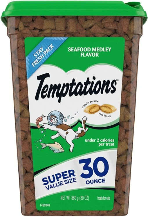 Whiskas Temptations Seafood Medley Soft And Crunchy Cat Treats - 30 Oz -Weruva Shop whiskas temptations seafood medley soft and crunchy cat treats 30 oz 998719