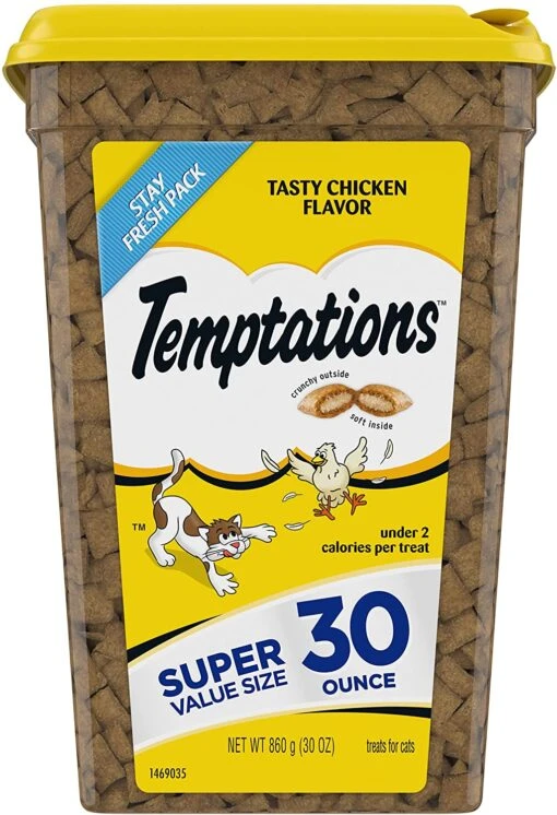 Whiskas Temptations Tasty Chicken Soft And Crunchy Cat Treats - 30 Oz -Weruva Shop whiskas temptations tasty chicken soft and crunchy cat treats 30 oz 781651