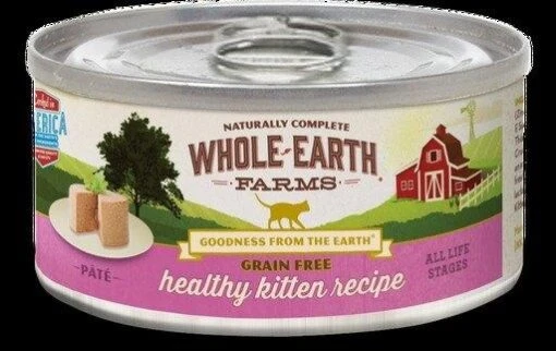 Whole Earth Farms Grain-Free Real Healthy Kitten Recipe Canned Cat Food - 2.75 Oz Cans - Case Of 24 -Weruva Shop whole earth farms grain free real healthy kitten recipe canned cat food 275 oz cans case of 24 828805