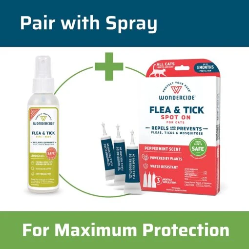 Wondercide Flea & Tick Spot On Spray For Cats - Peppermint -Weruva Shop wondercide flea tick spot on spray for cats peppermint 714556